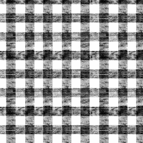Large Gingham Black & White for Eric Carle's The Very Hungry Caterpillar Picnic Collection by Andover- 100% High Quality Quilt Shop Cotton