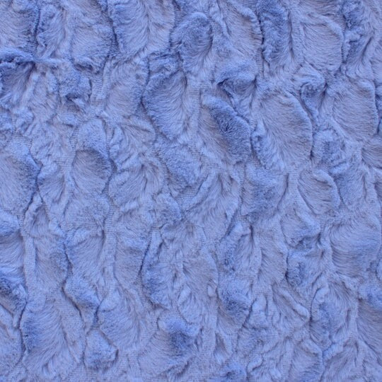 END of BOLT (28" X 60)") -French Blue Solid Bella from EZ Snuggle Luxury Furry Minky Fabric- 100% Polyester