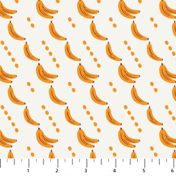 Bananas from Figo Fabric's More Pie? Collection by Dana Willard BY THE YARD - 100% High Quality Cotton