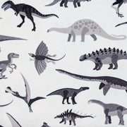 Minky - DISCONTINUED- Gray Scale Dinosaur Species Digital (Cali Quilt Co Exclusive)