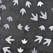 Minky - DISCONTINUED-Gray Scale Dinosaur Foot Prints Digital Cali Quilt Co Exclusive