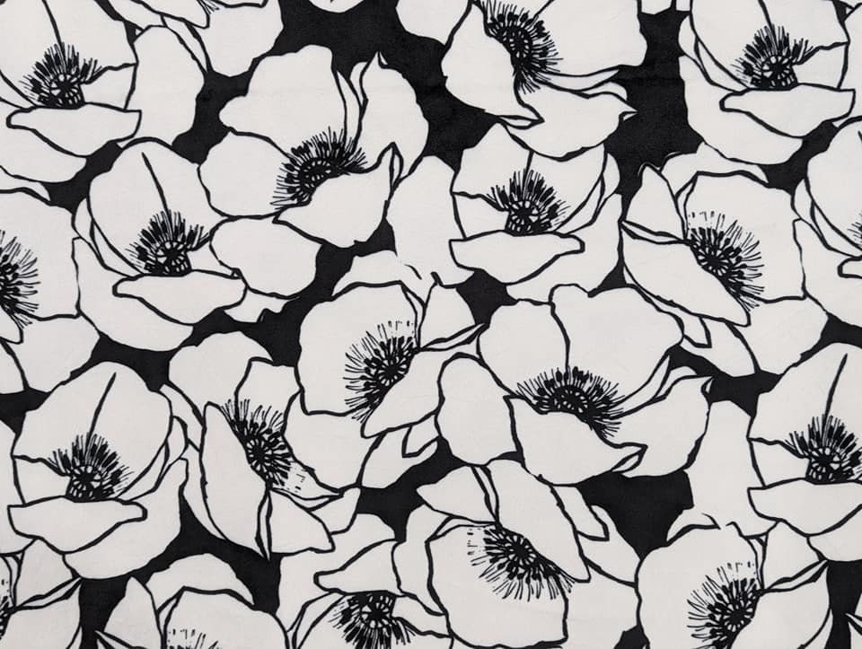 Minky - Digital Cuddle Black & White MAGNOLIA a Cali Quilt Co. Exclusive