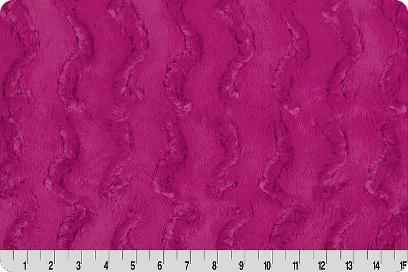 END OF BOLT - 63" x 60" - Discontinued - Luxe Cuddle® Glacier in Claret High Pile Plush Minky from Shannon Fabric- 15mm