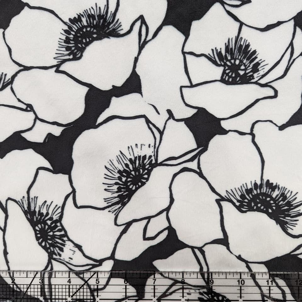 Minky - Digital Cuddle Black & White MAGNOLIA a Cali Quilt Co. Exclusive