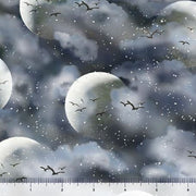 END of BOLT 25" x 60" Clouds in Gray Digital Minky by QT Fabrics - Low Stretch - Low Fluff  100% polyester