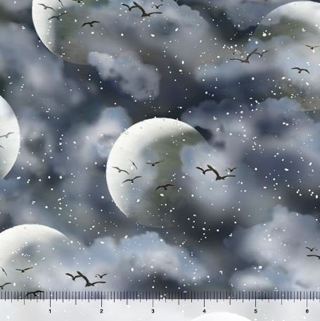 END of BOLT 25" x 60" Clouds in Gray Digital Minky by QT Fabrics - Low Stretch - Low Fluff  100% polyester