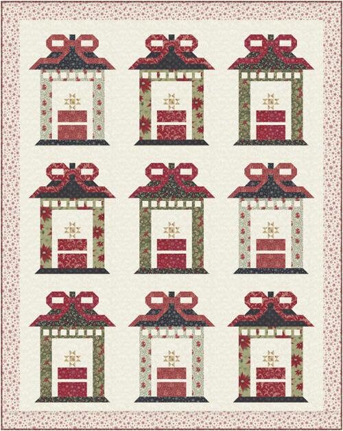 Poinsettia Plaza QUILT KIT - Fabric And Pattern Included -  58" x 73"
