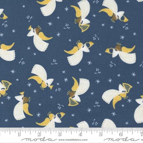 Christmas Angels in Midnight Blue from Joyful Joyful Collection by Moda Fabrics BY THE YARD - 100% Cotton - You Choose the Cut