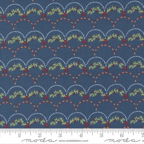Christmas Garland in Midnight Blue from Joyful Joyful Collection by Moda Fabrics BY THE YARD  - 100% Cotton - You Choose the Cut