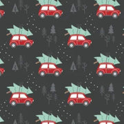 End of Bolt 36" x 60"  Minky - Rustic Holiday in Charcoal from EZ Fabrics- 100% Polyester Minky