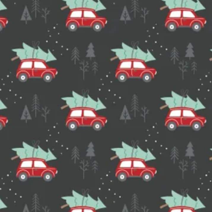 End of Bolt 36" x 60"  Minky - Rustic Holiday in Charcoal from EZ Fabrics- 100% Polyester Minky