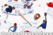 END OF BOLT 43" X 60" Batter Up Digital Cuddle® in Navy & White by Shannon Fabrics 2.5mm Pile - Digital Print - 100% Polyester