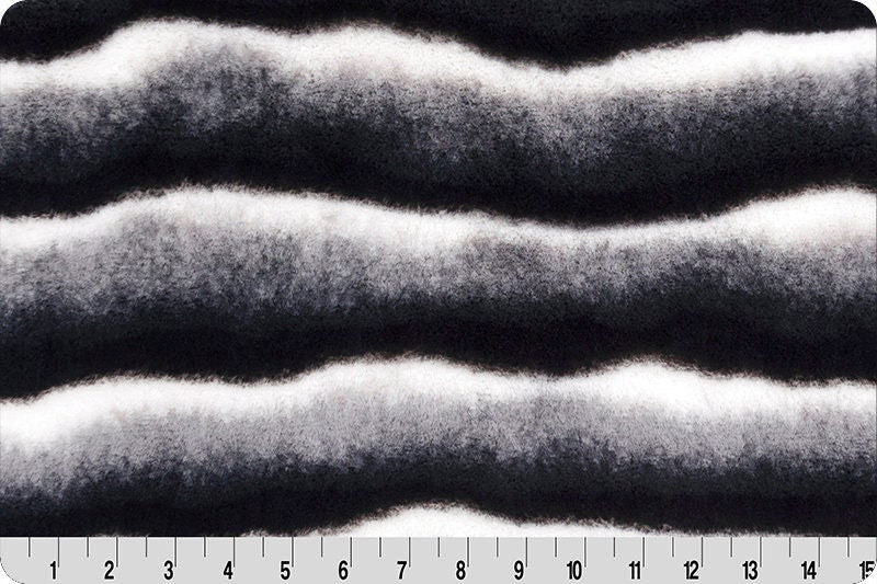END OF BOLT - 31" X 60" - Luxe Cuddle® Seal Wild Chinchilla in Black & White From Shannon Fabrics Furry Minky Collection - 20mm Pile