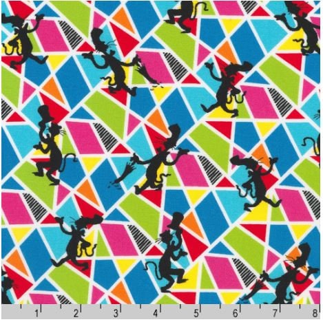 Dr Seuss Express Yourself Cat In The Hat Colorful Shapes from Robert Kaufman - 100% Cotton