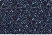 END OF BOLT 12" X 60" Double Sided Minky -  Dino Cloud Cuddle® Electric Blue from Shannon Fabrics - 3mm face, 4mm backing
