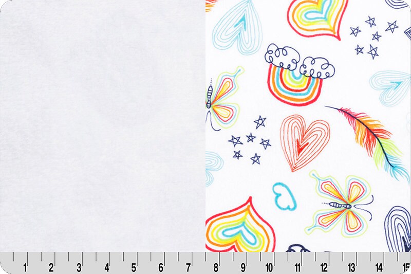 Cloud Cuddle Minky - DOODLE RAINBOW Cloud Cuddle 58/60" Multi Double Sided Minky From Shannon Fabrics