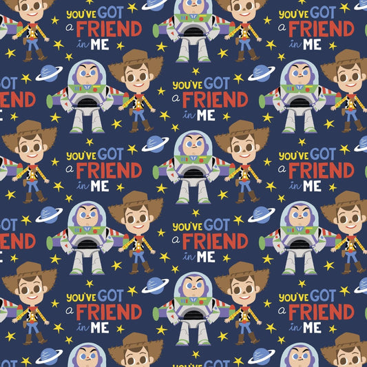 Minky -DISCONTINUED- Pixar Toy Story Friend in Me in Navy Blue from EZ Fabrics
