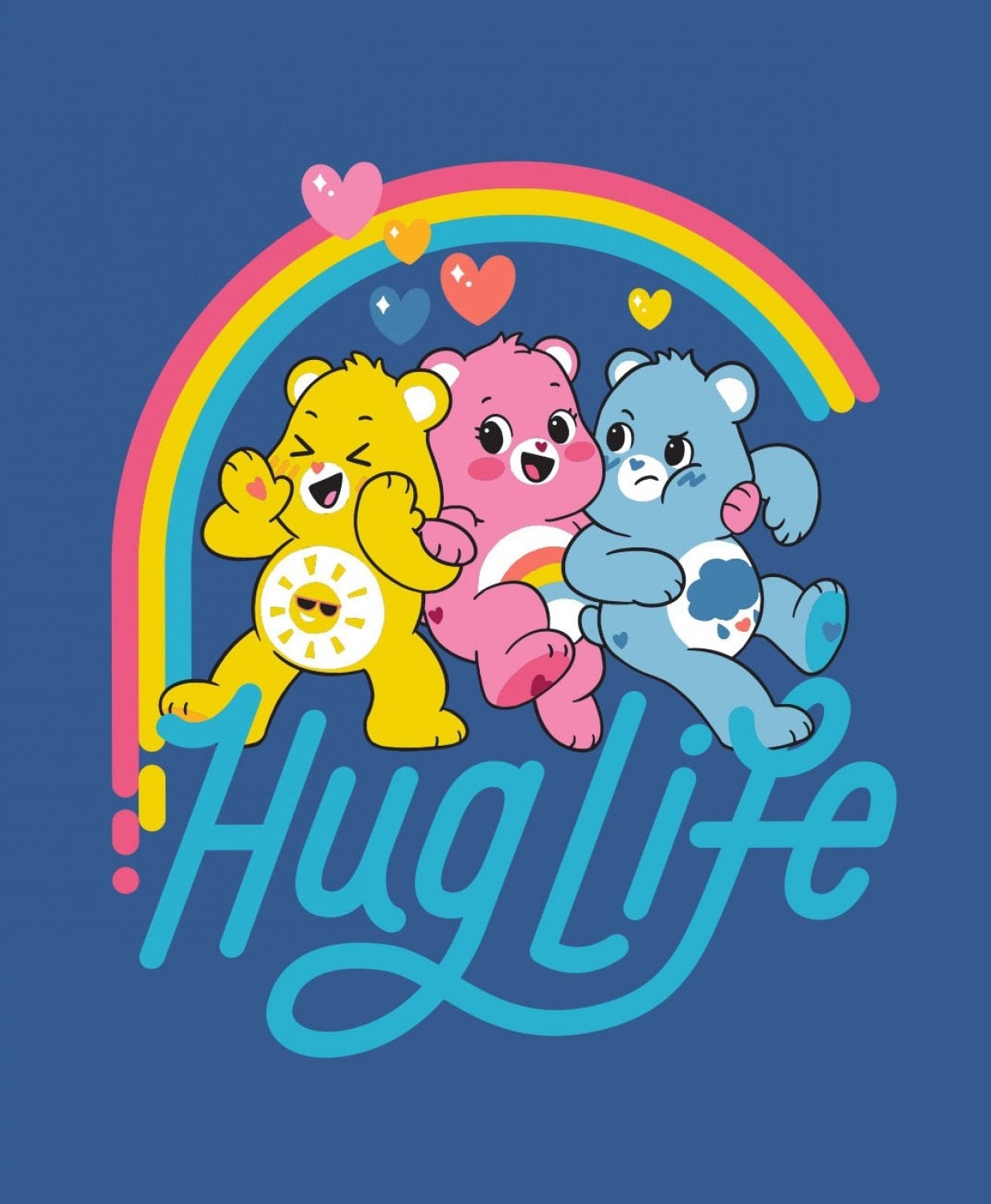 Minky -DISCONTINUED-  Care Bears Hug Life 45" x 60" Panel from EZ Fabrics - 60" Wide