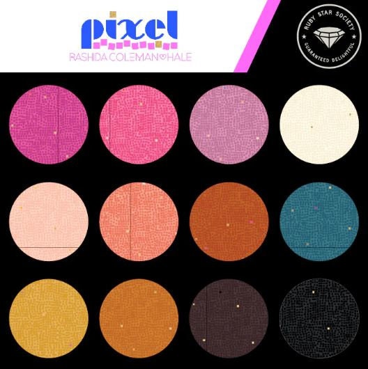 Pixel MINI CHARM Pack by Rashida Coleman Hale for Ruby Star Society - 2.5"x2.5"- 42 pieces
