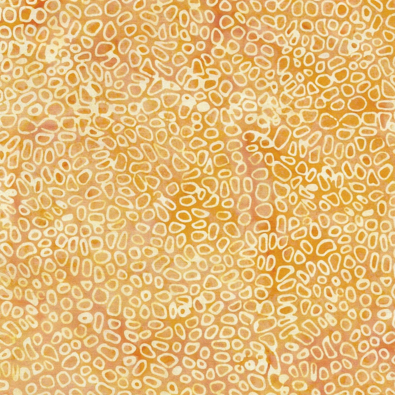 BATIK FABRIC - Cheerios in Pumpkin from Contempo Collection by Island Batiks
