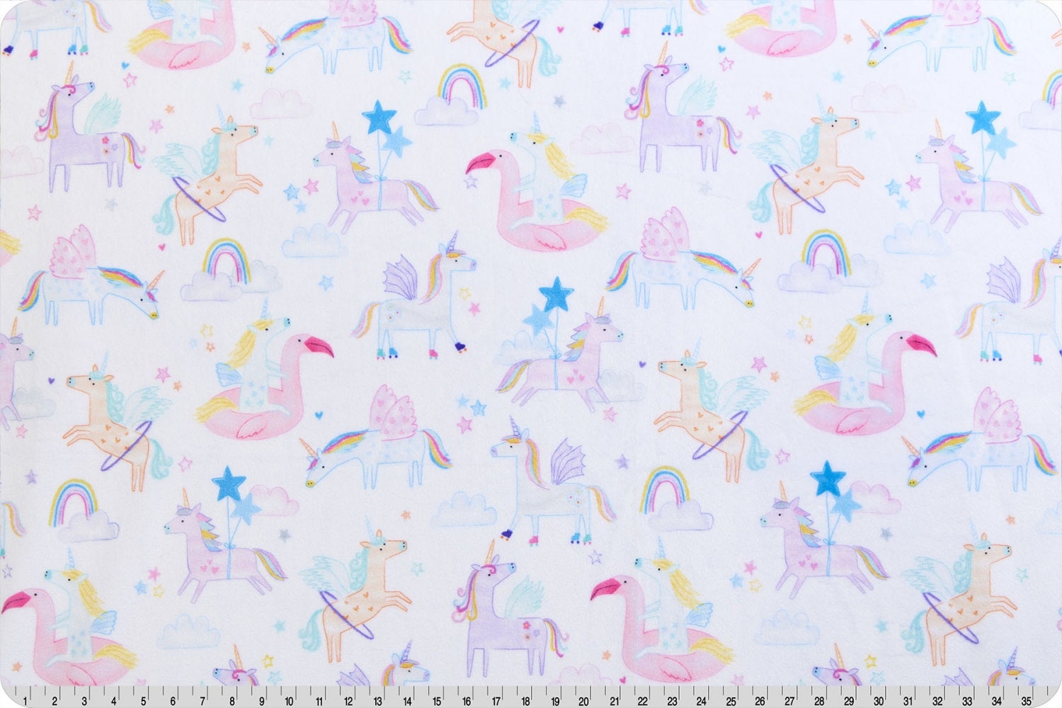 End of Bolt 36" x 60" - Unicorn Land Digital Cuddle® Multi Smooth Minky from Shannon Fabric - 2.5mm pile