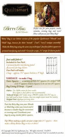 Bitty Bag Fun Pack - Instructions and Interfacing - Makes 2 bags