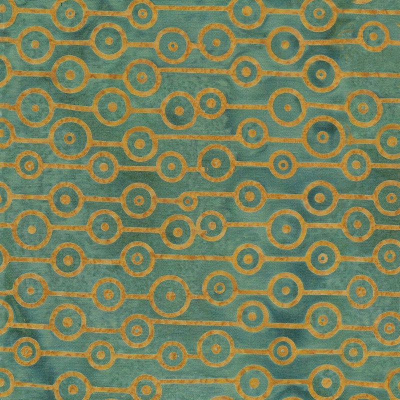 BATIK FABRIC - Circles in Dark Lagoon from Santorini Collection by Island Batiks BY THE YARD