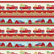 Red Truck Stripes on the Farm from Rise N Shine Collection for Kanvas Studio Fabric - 100% High Quality Cotton