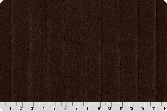 END OF BOLT 2yds (72" x 60") Luxe Cuddle® Mini Mink Channeled in Chocolate from Shannon Fabric's Minky Collection - 15mm pile