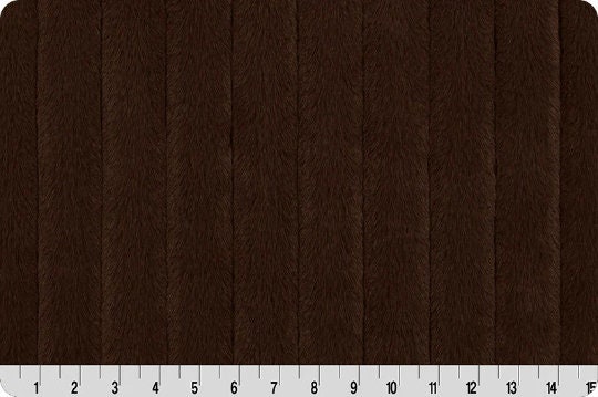 END OF BOLT 2yds (72" x 60") Luxe Cuddle® Mini Mink Channeled in Chocolate from Shannon Fabric's Minky Collection - 15mm pile