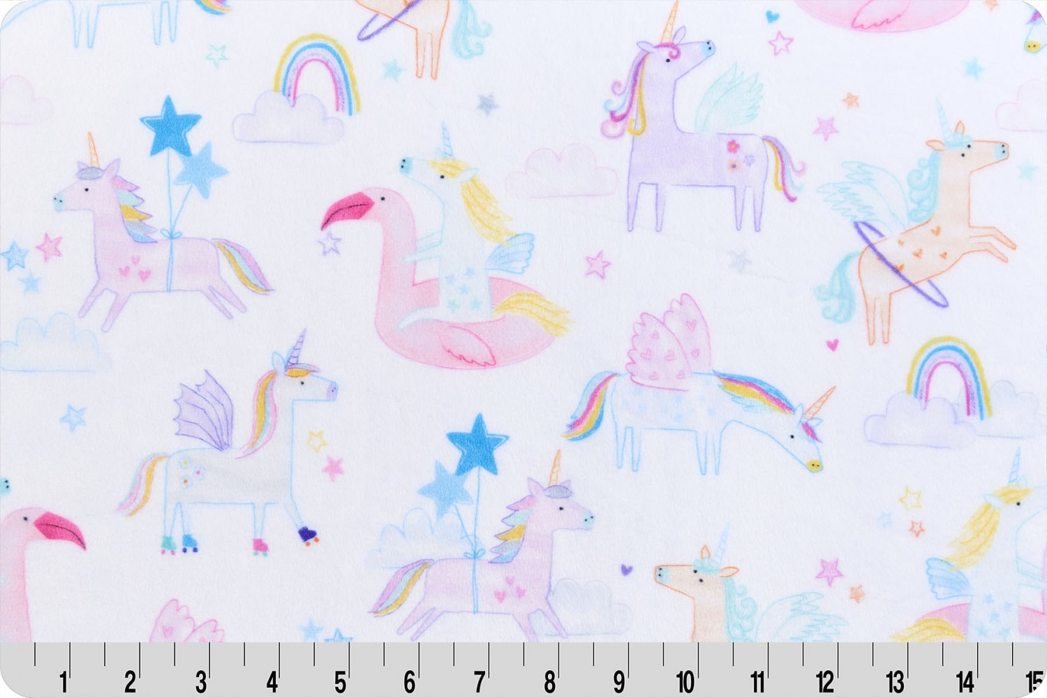 End of Bolt 36" x 60" - Unicorn Land Digital Cuddle® Multi Smooth Minky from Shannon Fabric - 2.5mm pile