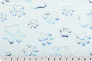 End of Bolt 43" x 60"- Luxe Cuddle® Dog Cat Prism Paws in Nautical Blue Luxury Plush from Shannon Fabric