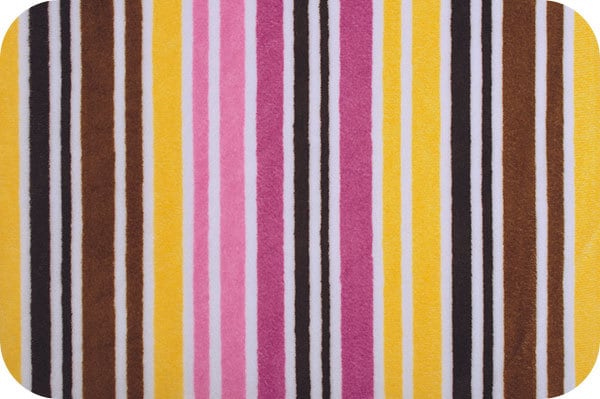 Minky - DISCONTINUED-Mango & Chocolate Candy Stripe Cuddle® from Shannon Fabrics - 60" Wide