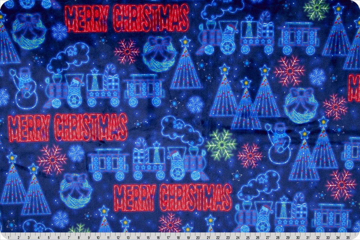 END OF BOLT (35" x 60") - Deck the Halls Digital Cuddle® Multi Smooth Minky from Shannon Fabric - 2.5mm pile
