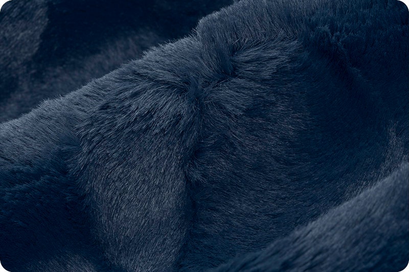 END of BOLT (22" X 60") Navy Blue Luxe Cuddle® Hide from Shannon Fabric's Minky Collection- 10mm Pile