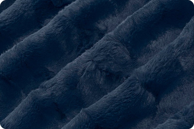 END of BOLT (22" X 60") Navy Blue Luxe Cuddle® Hide from Shannon Fabric's Minky Collection- 10mm Pile