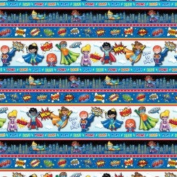 My Hero Stripe in Multi from the My Hero Collection by Kanvas Studio for Benartex Fabrics - 100 % Cotton