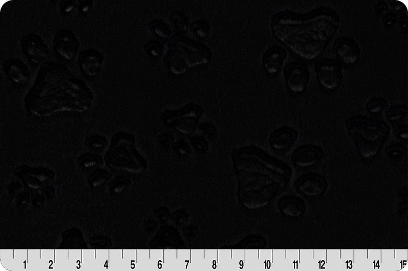 Minky - Luxe Cuddle® Embossed Paws BLACK From Shannon Fabrics