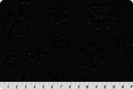 Minky - Luxe Cuddle® Embossed Paws BLACK From Shannon Fabrics