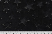 End of bolt 40" x 60" -MINKY Luxe Cuddle® Stars in Black from Shannon Fabrics