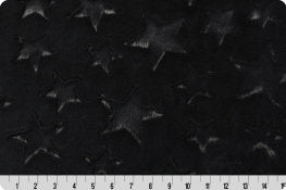 End of bolt 45" x 60" -MINKY Luxe Cuddle® Stars in Black from Shannon Fabrics