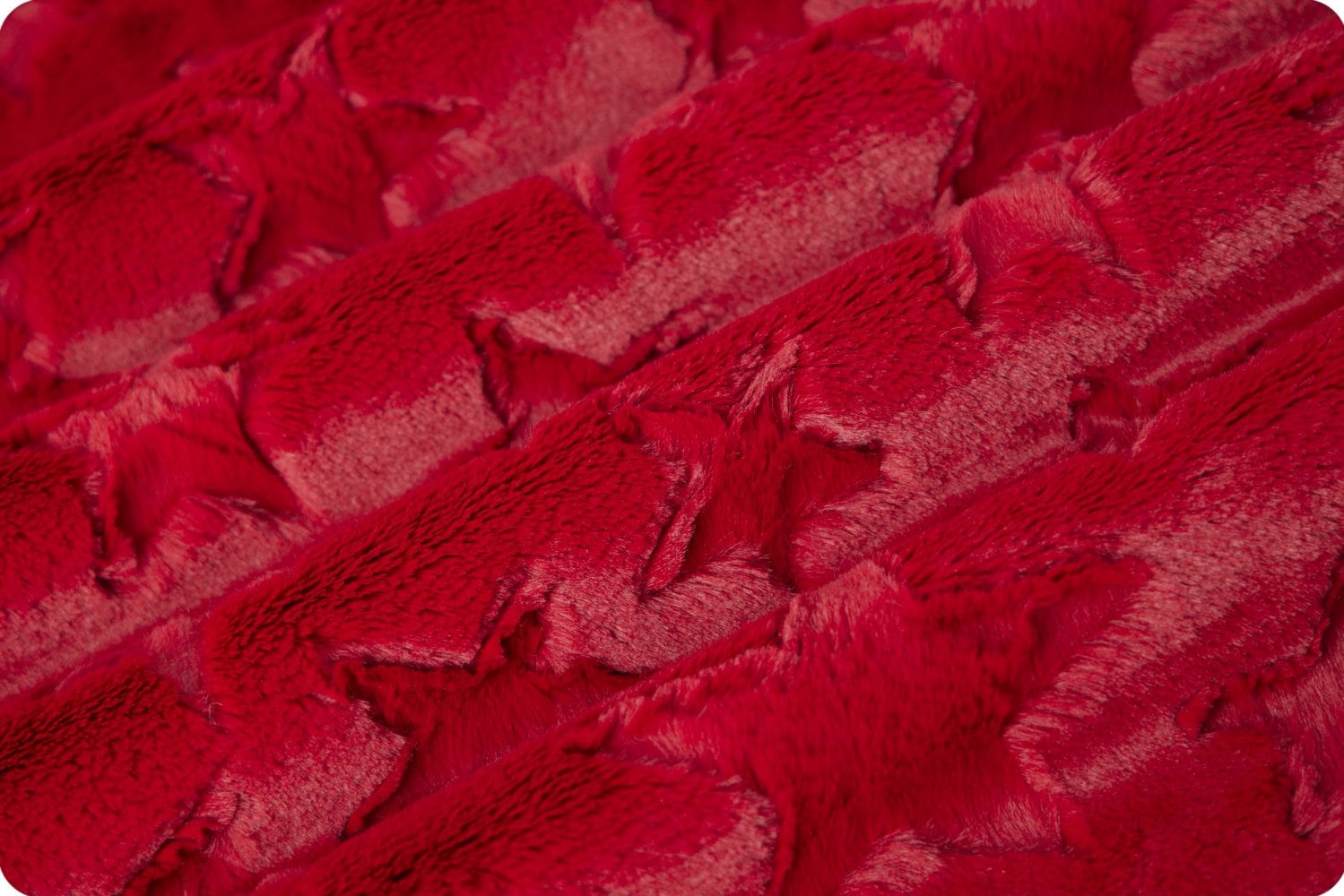 End of Bolt 35" x 60" MINKY Luxe Cuddle® Stars in Cardinal from Shannon Fabrics