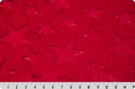 End of Bolt 35" x 60" MINKY Luxe Cuddle® Stars in Cardinal from Shannon Fabrics