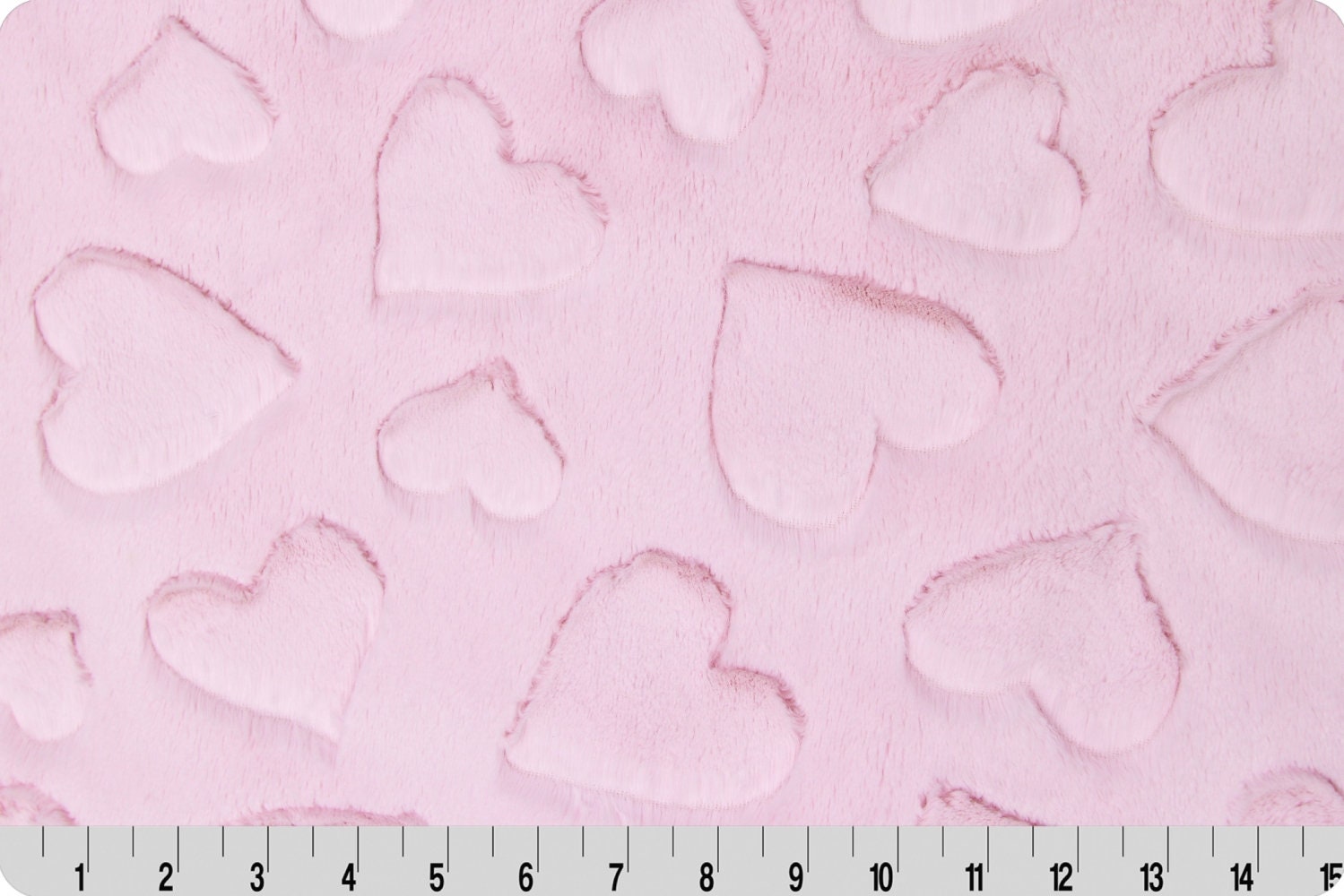 End of Bolt 33" x 60" Luxe Cuddle® Hearts Blush MINKY From Shannon Fabrics 10mm Pile