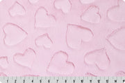 End of Bolt 33" x 60" Luxe Cuddle® Hearts Blush MINKY From Shannon Fabrics 10mm Pile