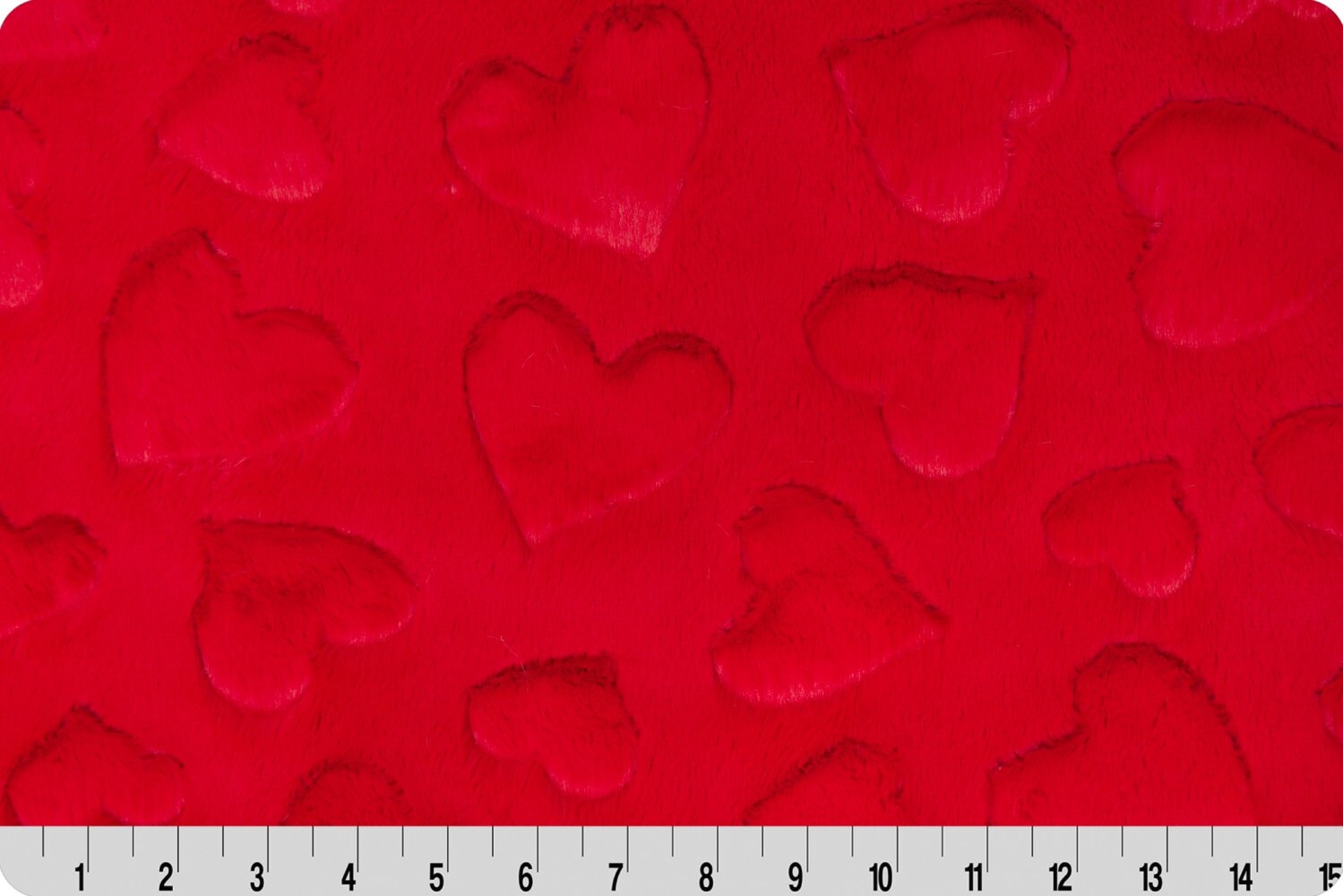 End of Bolt 39" x 60" Luxe Cuddle® Hearts Scarlet MINKY From Shannon Fabrics 10mm Pile