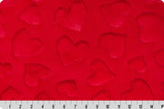 End of Bolt 39" x 60" Luxe Cuddle® Hearts Scarlet MINKY From Shannon Fabrics 10mm Pile