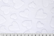 End of Bolt 42" x 60" - Luxe Cuddle® Hearts Snow MINKY From Shannon Fabrics 10mm Pile
