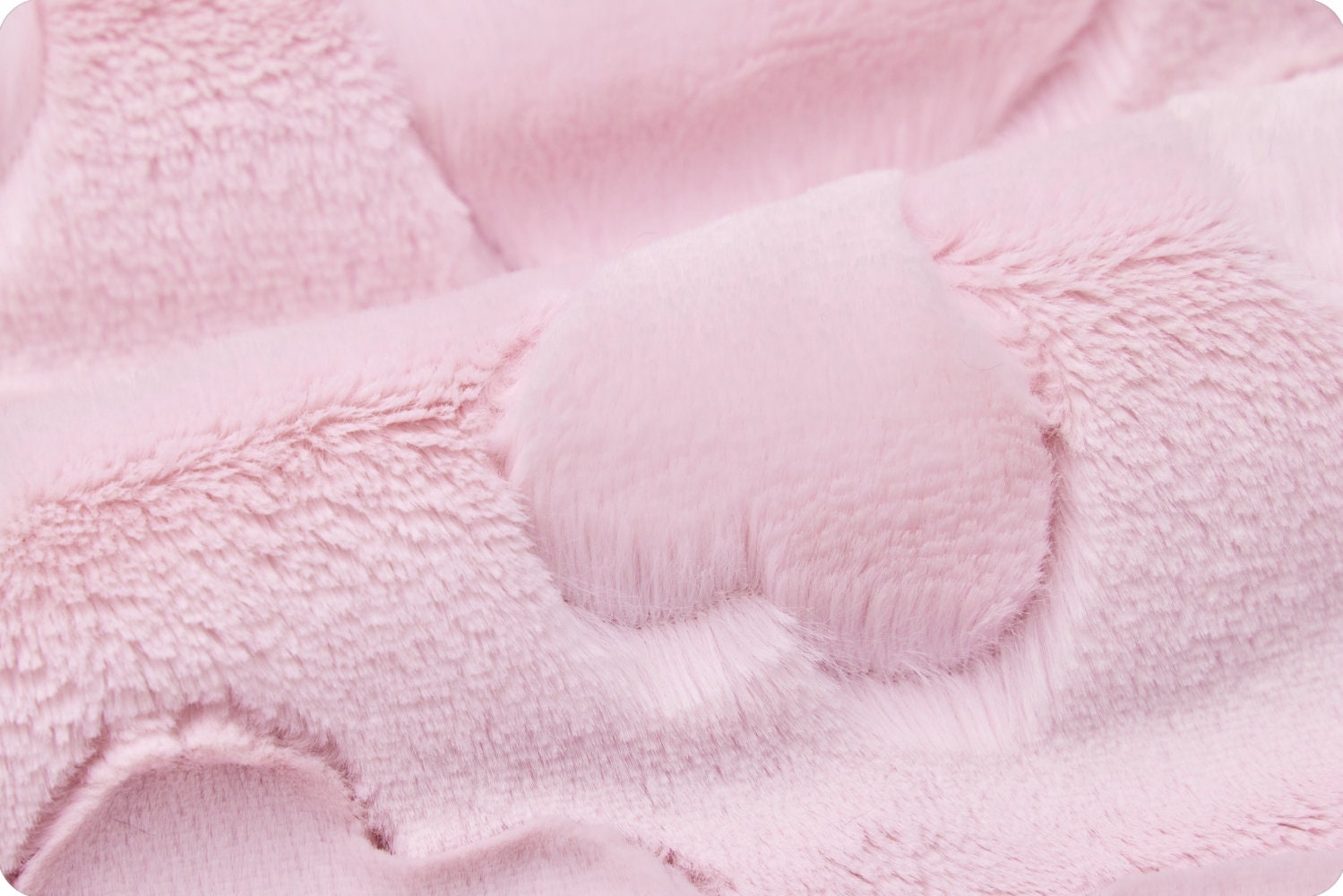 End of Bolt 33" x 60" Luxe Cuddle® Hearts Blush MINKY From Shannon Fabrics 10mm Pile