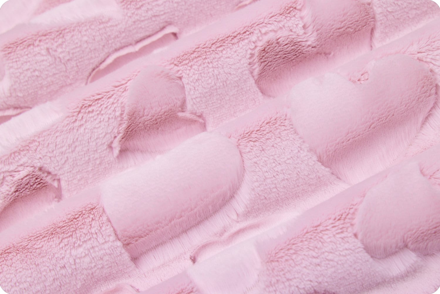 End of Bolt 33" x 60" Luxe Cuddle® Hearts Blush MINKY From Shannon Fabrics 10mm Pile